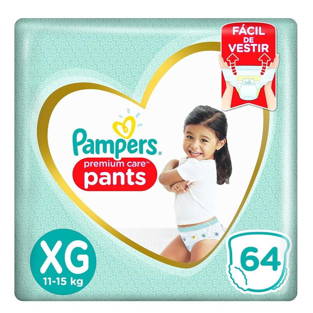 Fralda Pampers Pants Premium Care Jumbo XG 64 Unidades