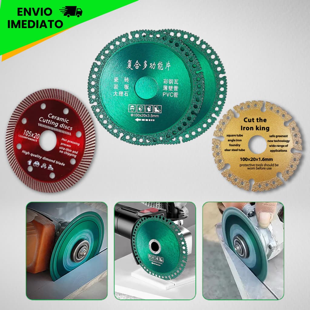 6 Em 1 Disco Multifuncional Diamante de Corte 100 mm – Ideal para Azulejo, Cerâmica e PVC