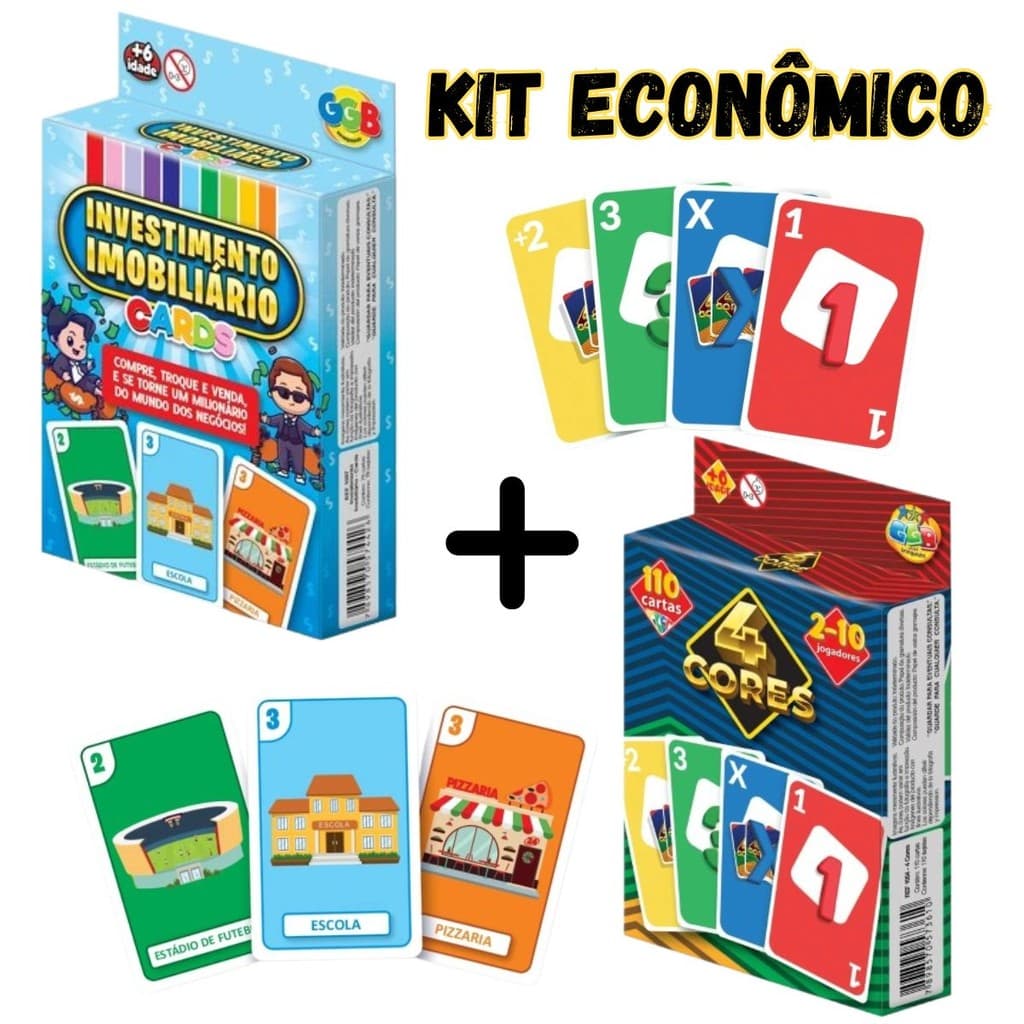 Jogo carta estilo uno banco imobiliario card baralho classico mesa diversão familia social jovem
