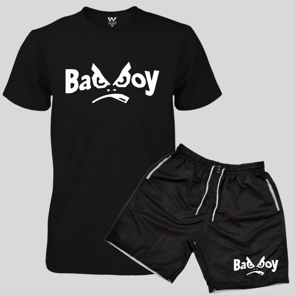 Conjunto Masculino Camiseta  BadBoy + Short Mauricinho moletom