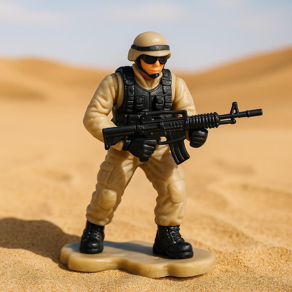 Boneco Soldado de Montar Tropa Especial Batalhão Armado Lego Quebra Cabeças de 36 Peças