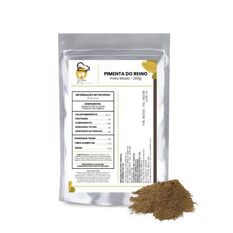 Pimenta do Reino Moída | Tempero Natural para Culinária