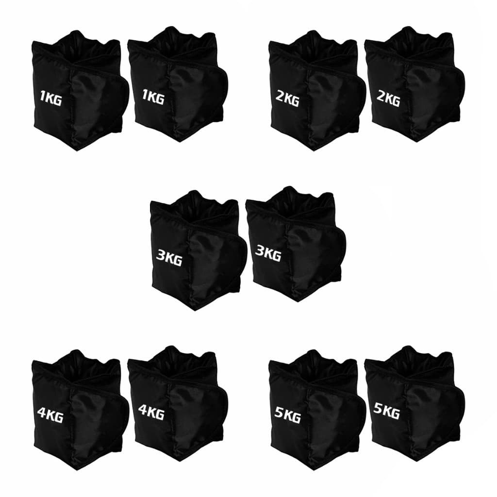 Kit Par de Caneleira Peso Tornozeleira 1kg ao 5kg Treino Funcional Peso Perna Exercicios Musculação