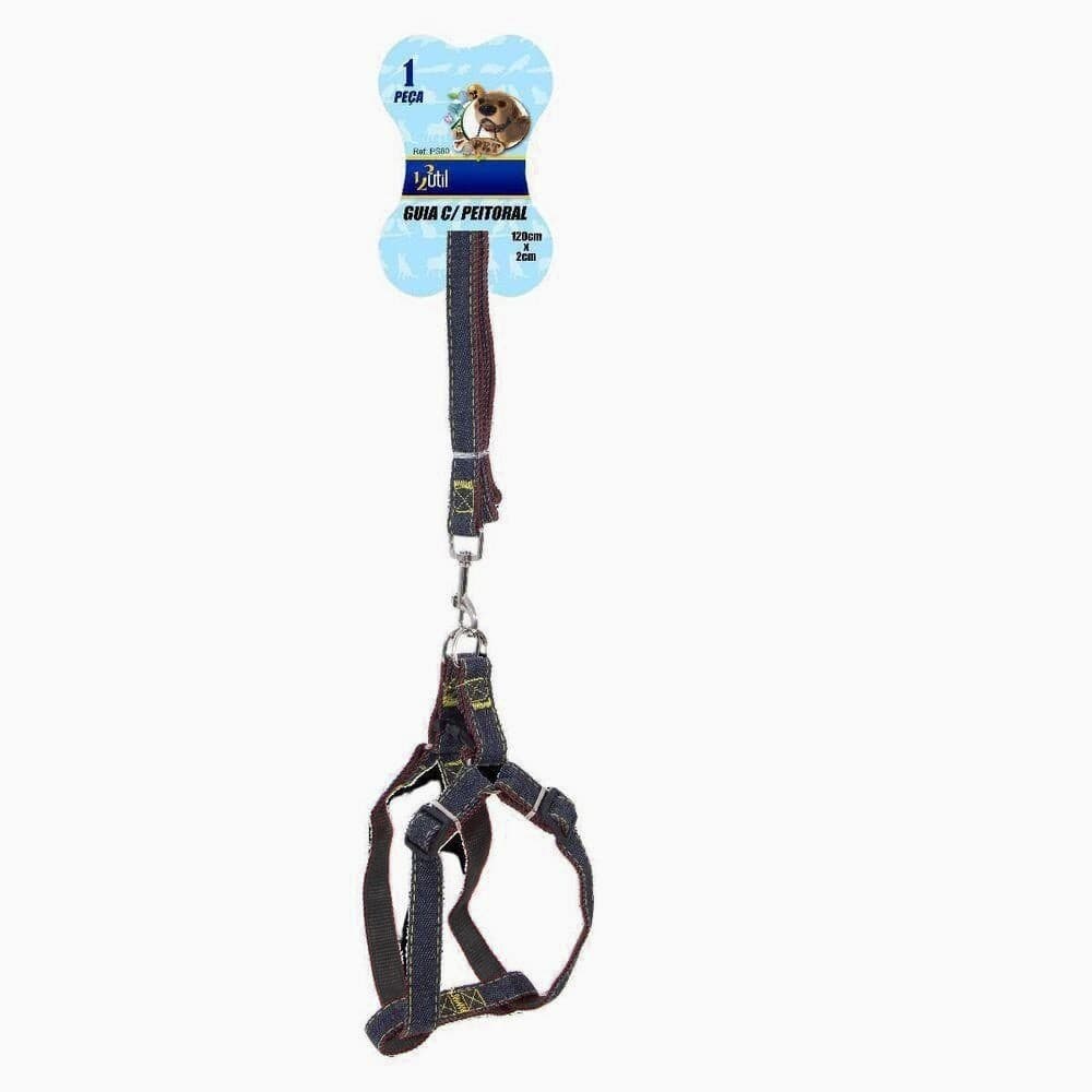 Coleira Pet Guia Peitoral Cachorro 1,20Mt Com Regulagem Rosa