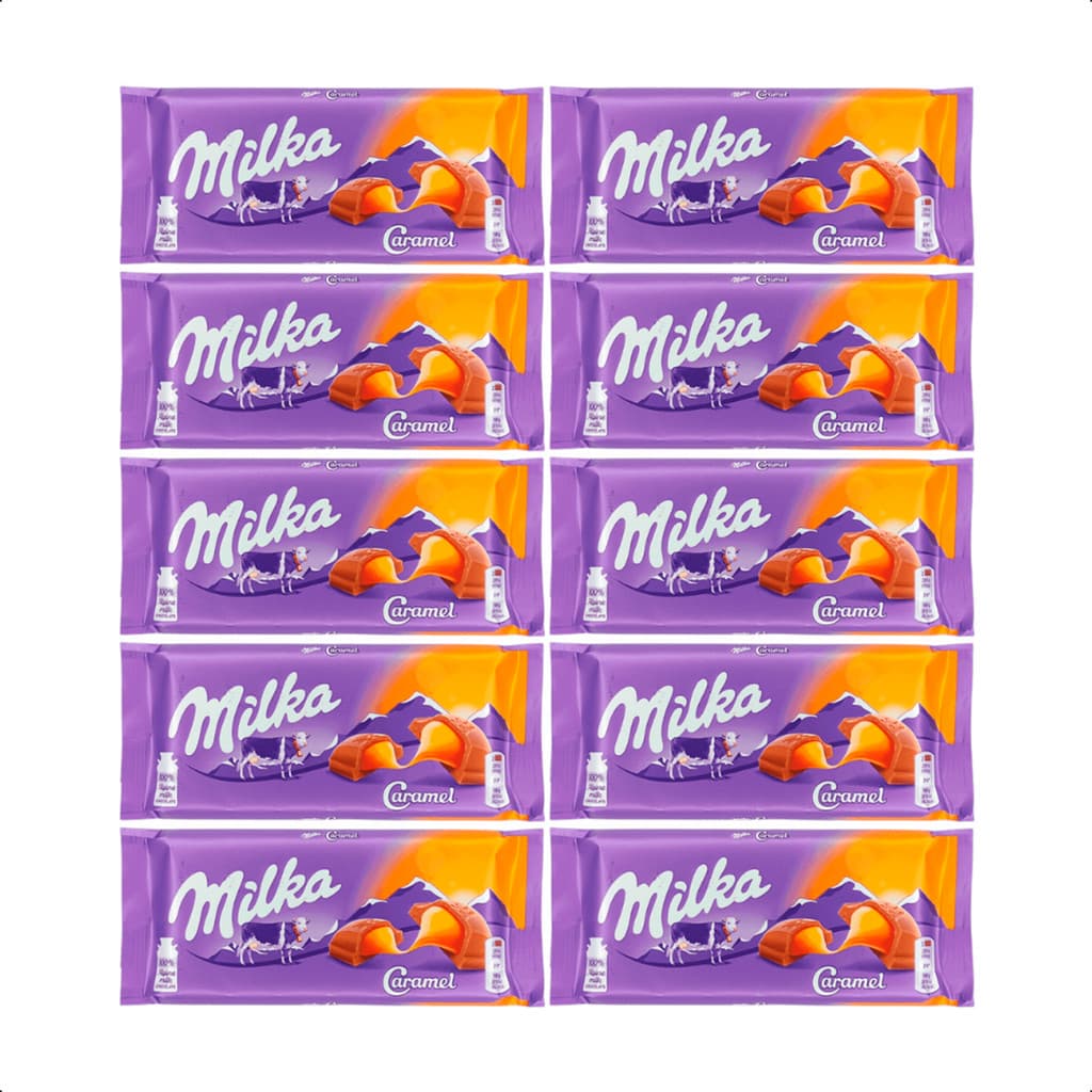 Kit 10 Chocolates Milka Caramel 100g Importado