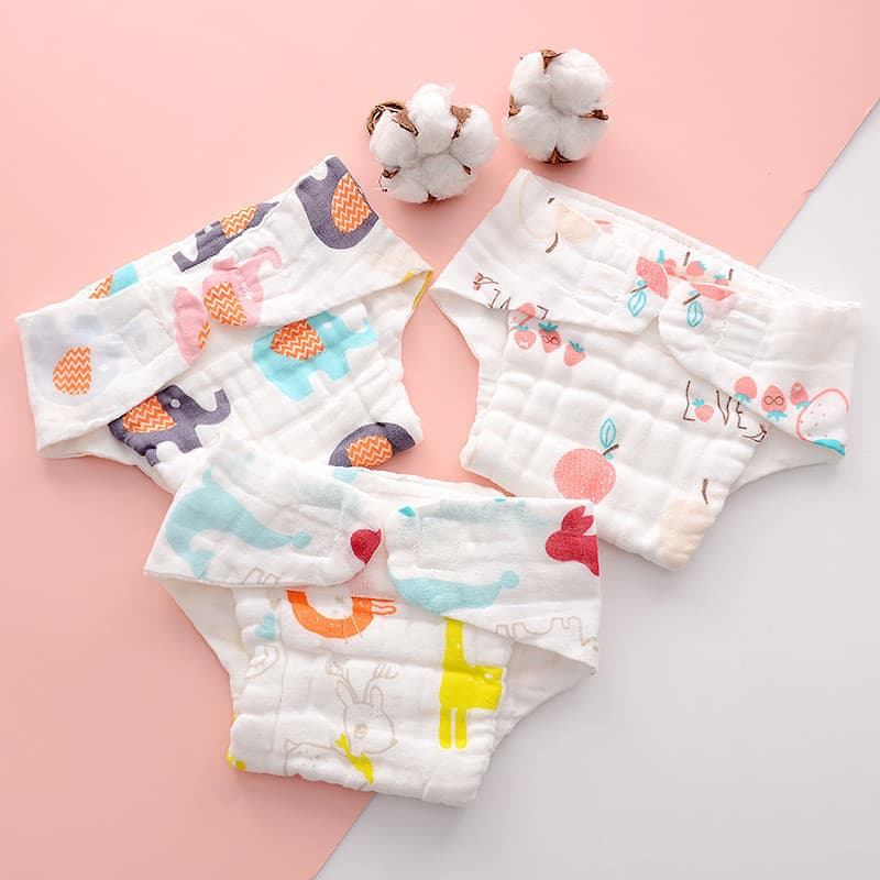 1-5 Peças Fraldas De Pano Para Bebês Calças De Treinamento De Desenhos Animados À Prova D'água Roupa Íntima Recém-Nascid