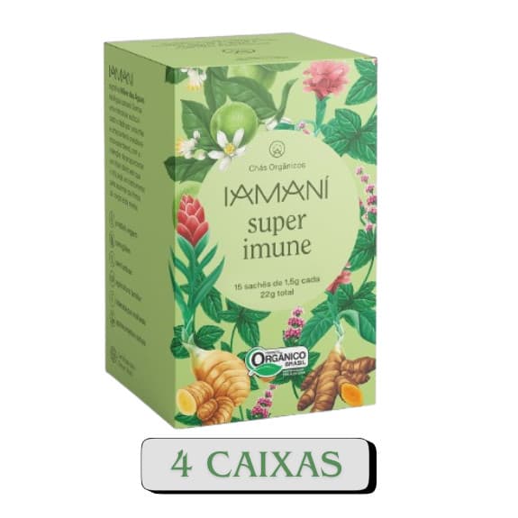 Chá Orgânico Super Imune/Fortalece 4 cxs - 15 Sachê - Iamaní