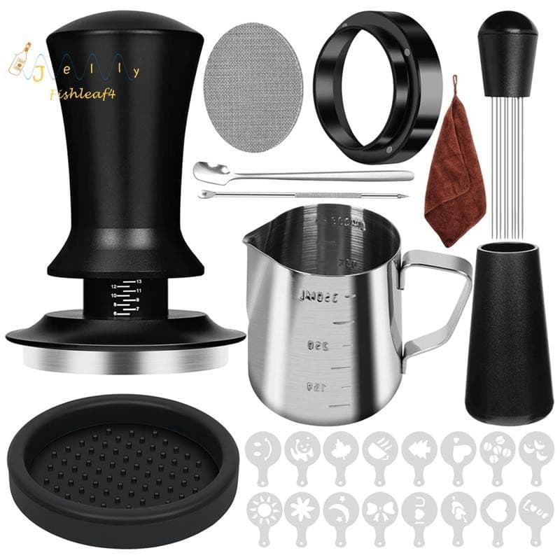 10 Pçs Acessórios De Café Expresso Conjunto De Calcadeira Com , Ferramenta WDT , Agitador , Jarro De Espuma 58mm