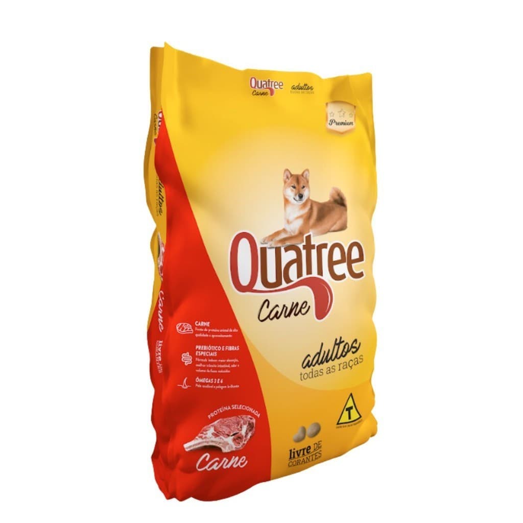 Ração Para Cães Quatree Adultos Sabor Carne 15kg