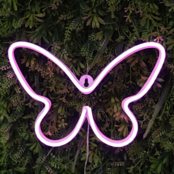Luminária Borboleta LED Neon Decorativa Design 3D Moderno com Alto Brilho Quarto Menina pegue monte