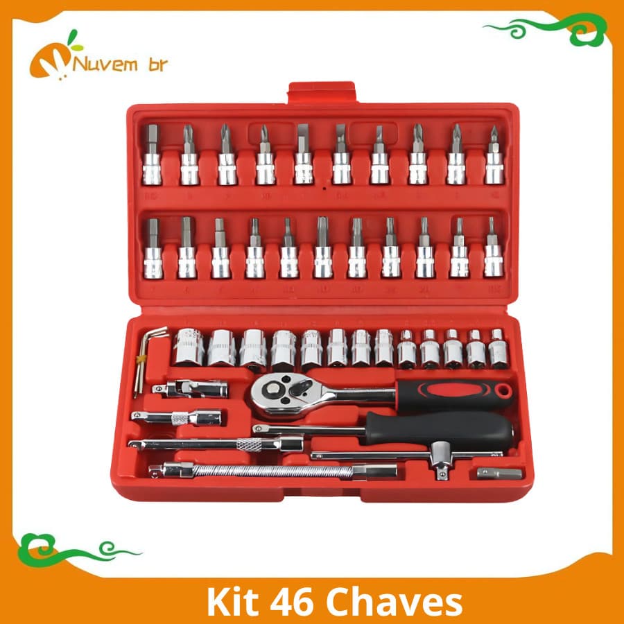 Kit 46 Chaves Catraca Jogo De Soquetes Allen Torx Ferramentas
