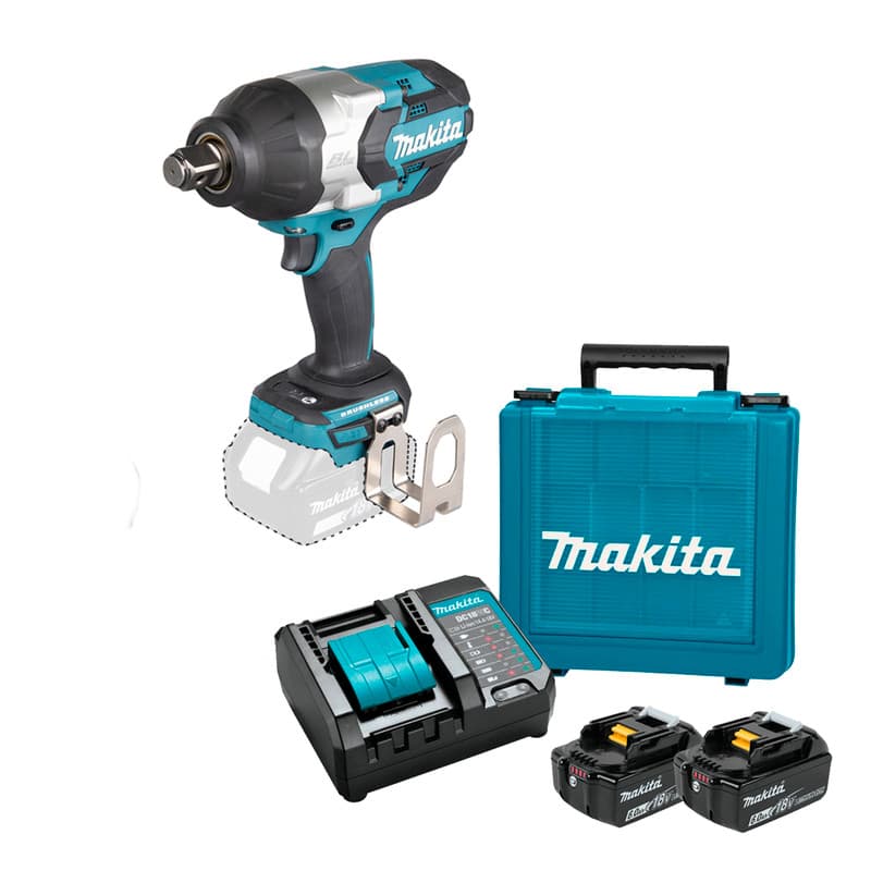 Chave Impacto DTW1001Z Makita 18V 3/4 1250Nm Brushless 2 Baterias 6Ah Kit Completo
