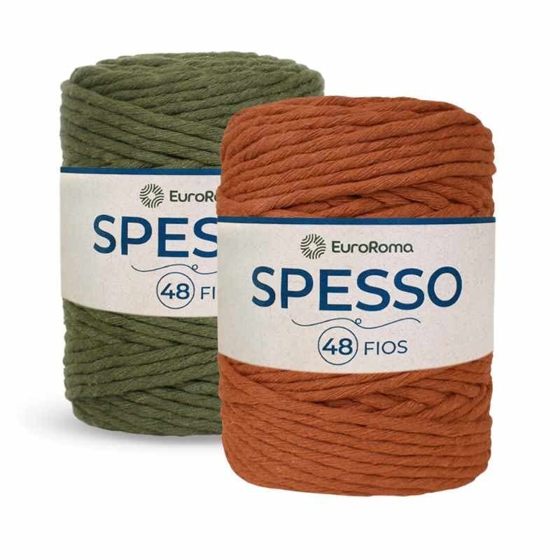 Barbante EuroRoma Spesso 48 Fios 1kg 127 Metros Fio Grosso Sustentável para Crochê e Artesanato