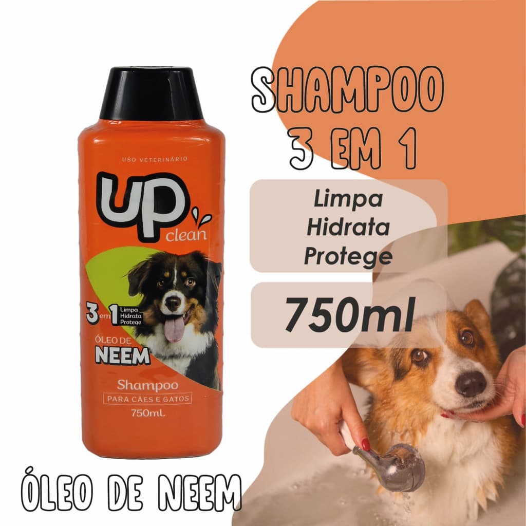 Shampoo ou Condicionador Pet 750ml para Cães e Gatos Up Clean