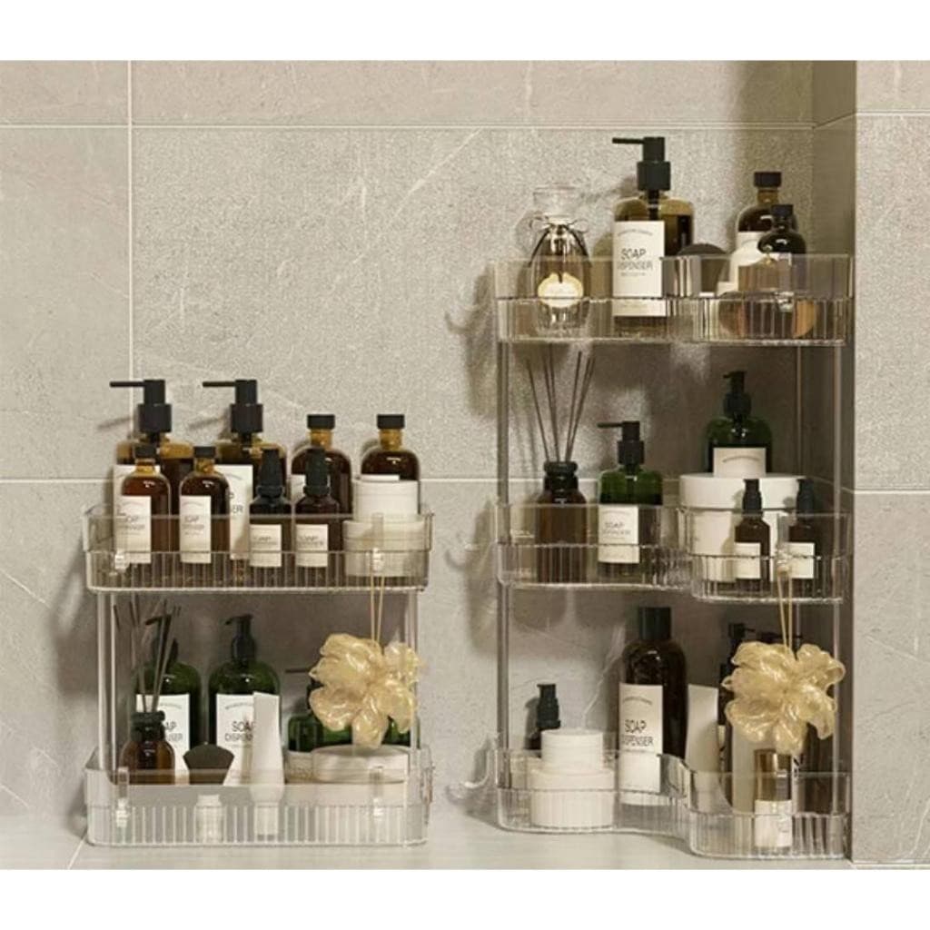 Prateleira Organizadora 2/3 Andares Maquiagem Perfumes Acrílico Transparente Para Quarto Cozinha Multiuso