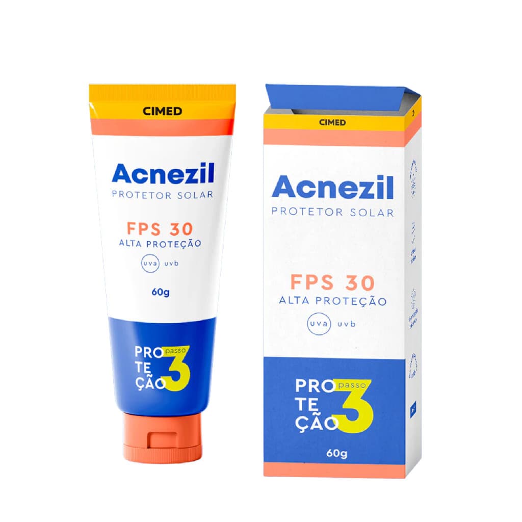 Acnezil Cimed Protetor Solar FPS 30 Alta Proteção 60g