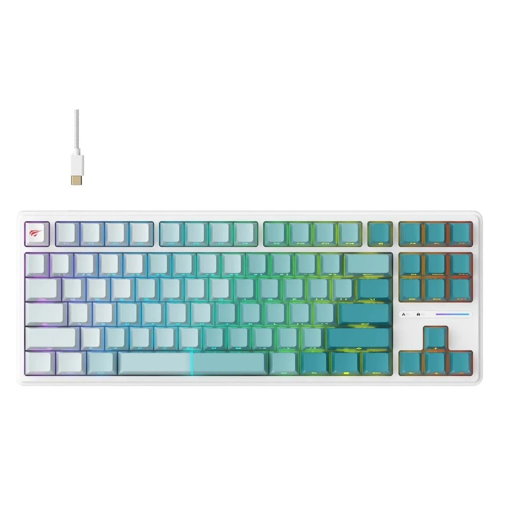 Teclado Gamer Havit Kb901l Mecânico Switch Red Us Branco