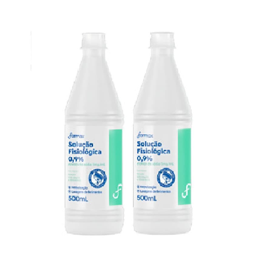 Kit 2x Soro Fisiológico 500ml Farmax Sorimax Bico Gotejador