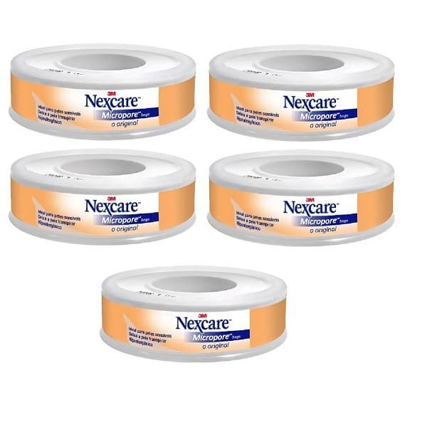 Kit 5 Fita Micropore Nexcare Bege 12MM X 4,5M 3M