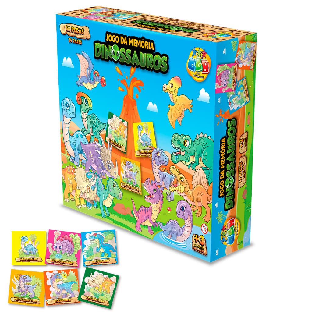Jogo da Memoria Infantil dos Dinossauros Para Crianças e Familia Brincarem Jogos Educativos