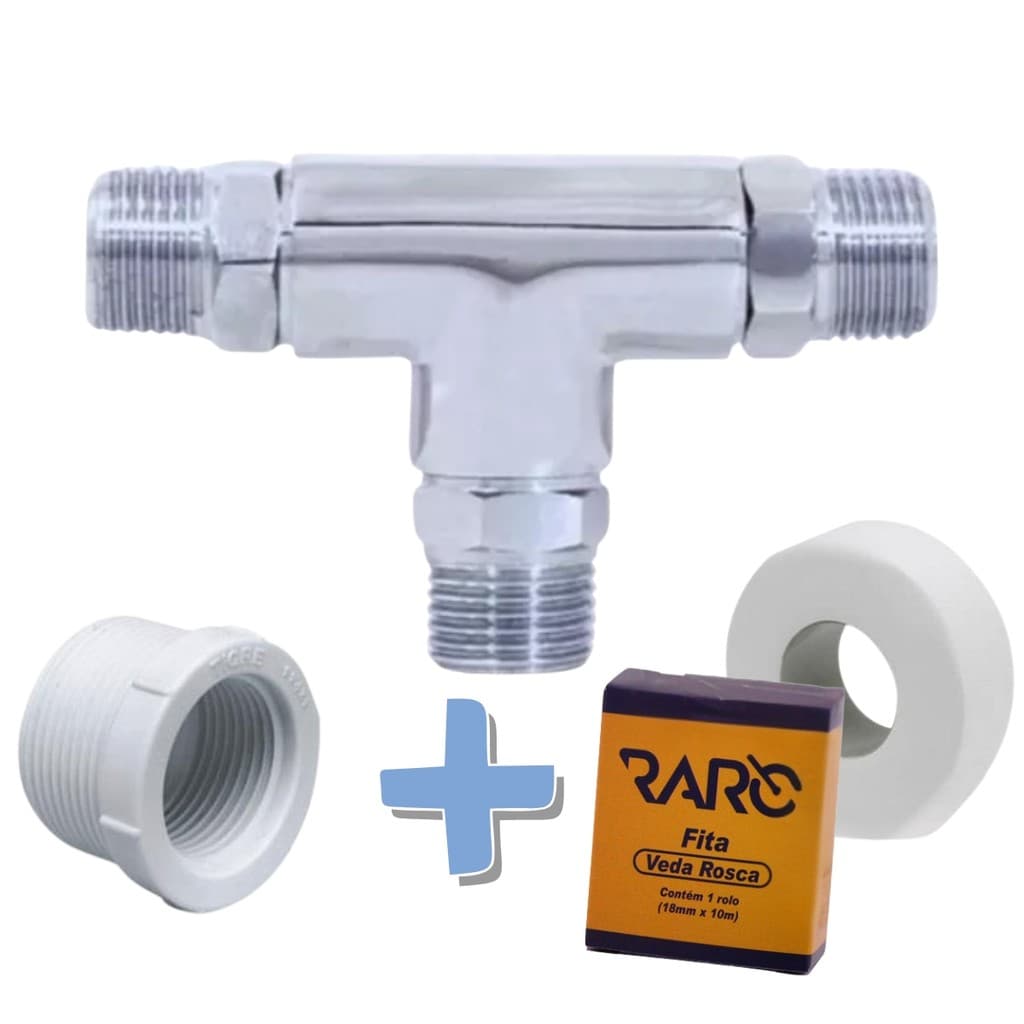Kit Completo Adaptador Conector T Torneira Misturador Monocomando Metal +Acessorios Facil instalação