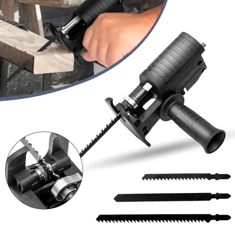 Adaptador de Serra Tico-Tico Elétrica para Furadeira e Parafusadeira, Ferramenta de Corte p/ Madeira