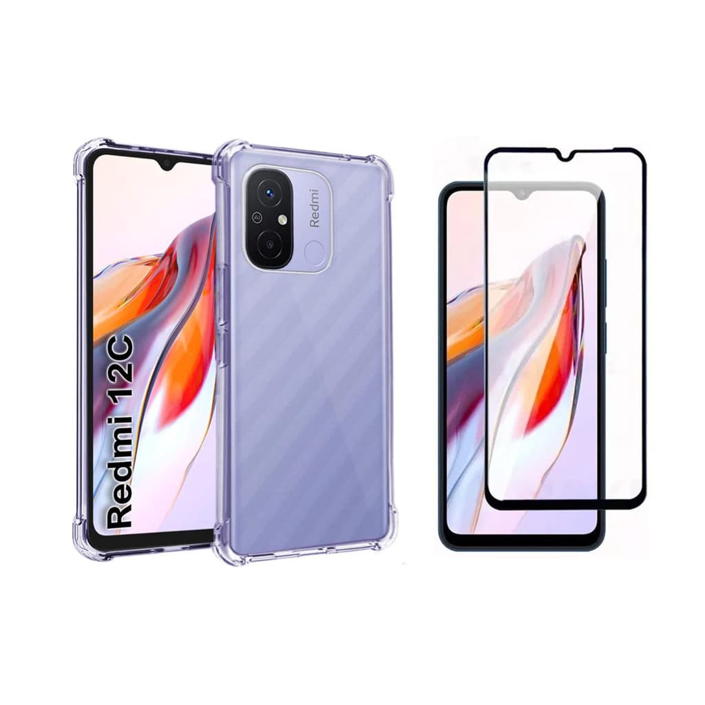 Capa Case Capinha Para Redmi 12C + Película 3D Vidro Temperado