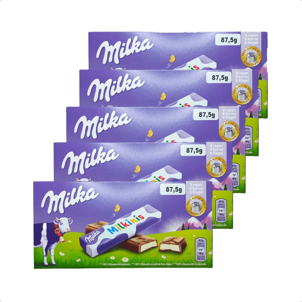 Kit 5 Milka Milkinis Sticks Chocolate 87,5g Importado