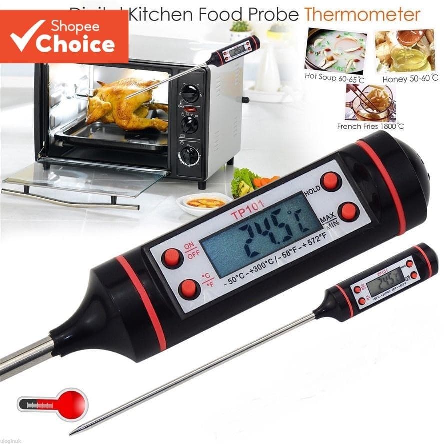 Termômetro De Cozinha Cozinhar Digital Preciso Para Churrasco Comida Carne Cozimento Chocolate Leite Do Bebê Preto (Com 
