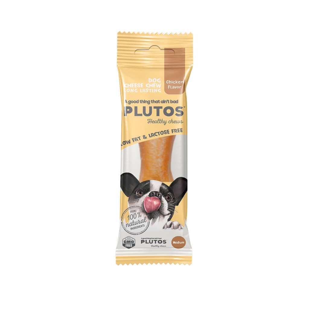 Mordedor Natural para Cães Plutos Queijo e Frango Médio 60G