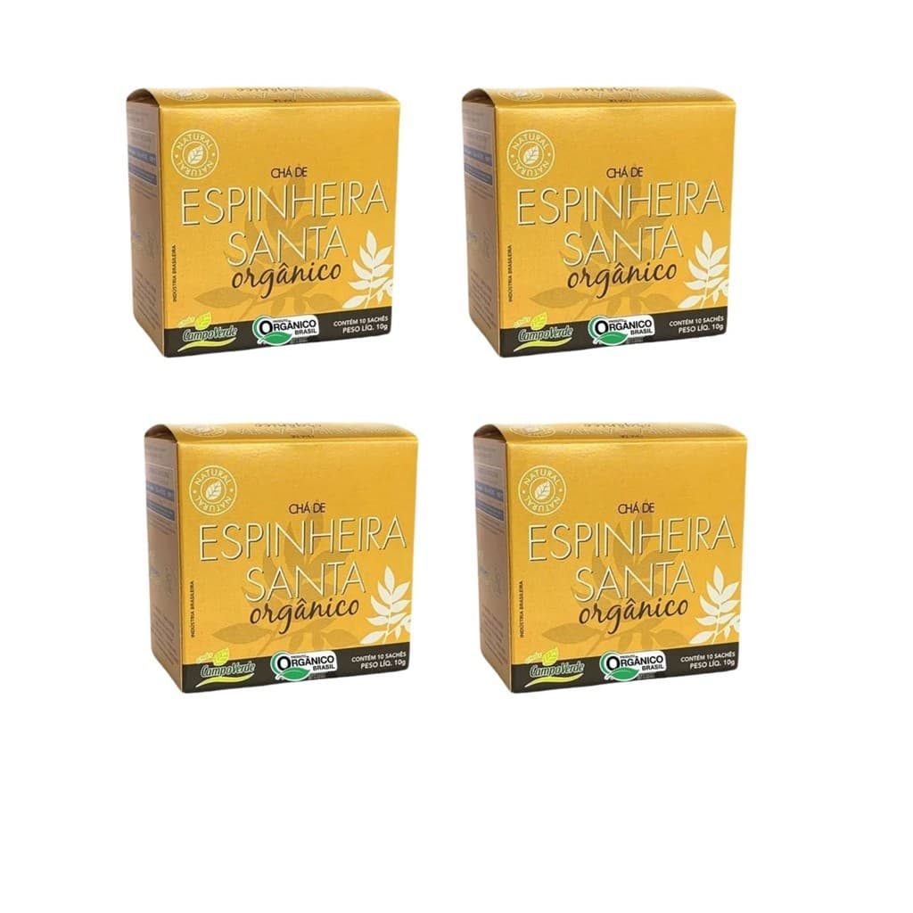 Chá Espinheira Santa Sachês Kit 4cx 100% Orgânico, Natural, Campo Verde