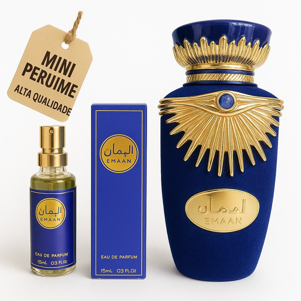 Perfume Emaan Lattafa 15ml | Mini Feminino Floral Chypre | Importado e Elegante | Alta Fixação