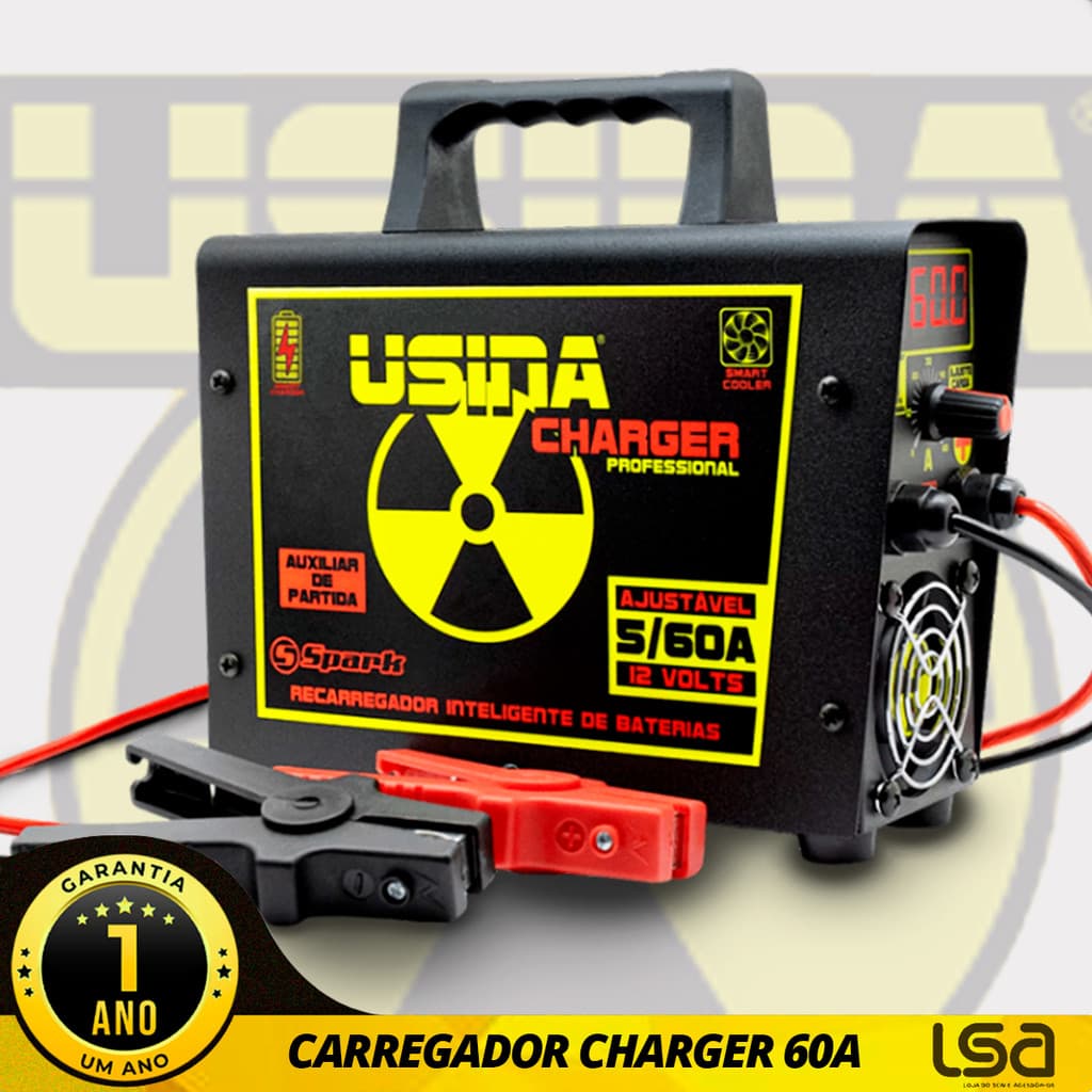 Carregador De Bateria Inteligente Usina Charger 60a 12v