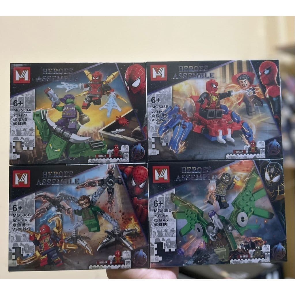 LEGO BLOCO DE MONTAR HOMEM ARANHA HEROES COM 4 PEÇAS - ENVIO IMEDIATO EXCLUSIVOS TOP 1 DO MERCADO !!
