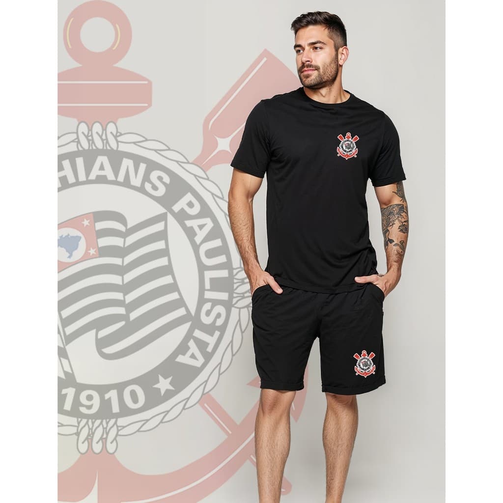 Conjunto CFC  Camiseta algodão e Shorts Moletom