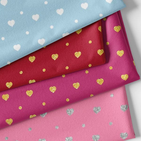 Tecido Tricoline Estampado 0,50x1,50 Corações Bolinhas Poá Artesanato Costura Patchwork Pano Bolsa