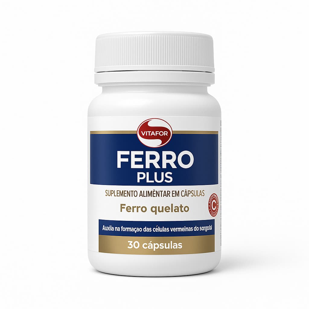 Ferro Quelato Plus Com Vitamina C  Vitafor 30 Cps - Original