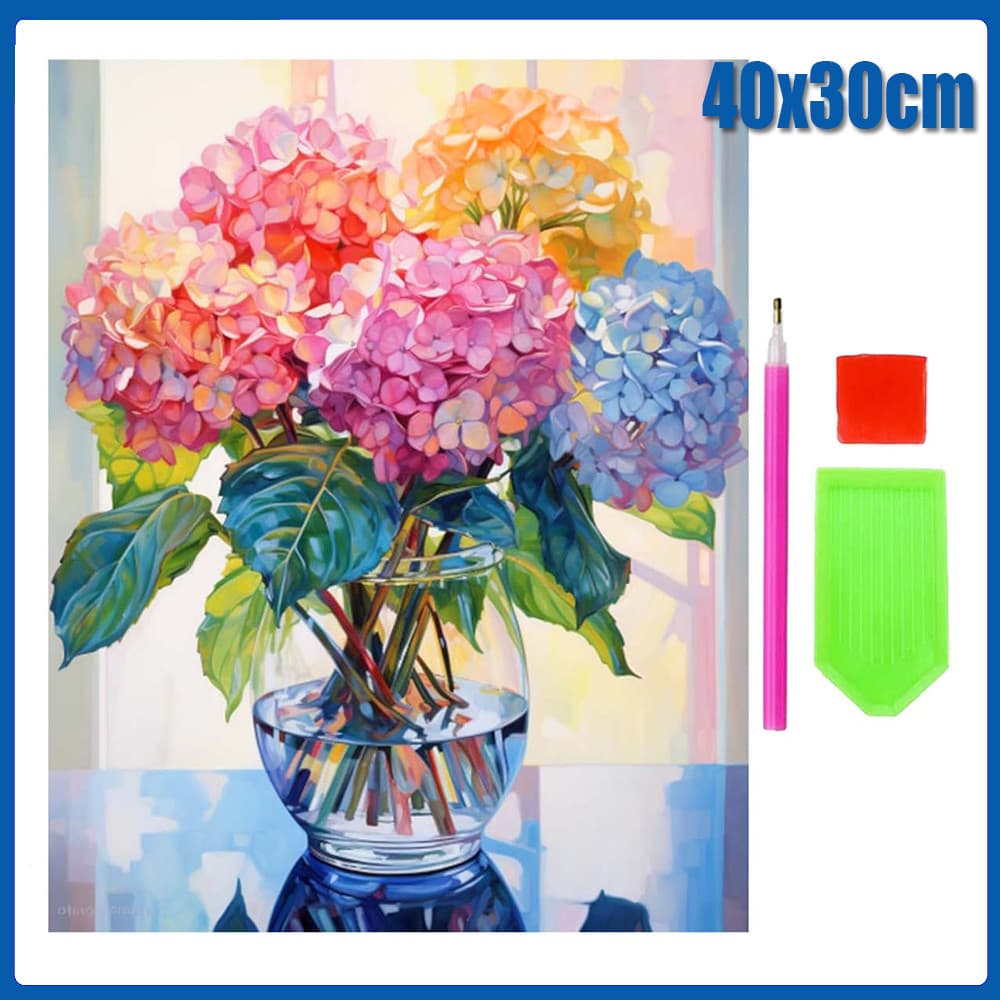 40x30cm hortênsia Pintura Diamante 5D Pintura de Diamante Conjunto De Pintura Com Diamante Conto De Quadrado 5D Kits