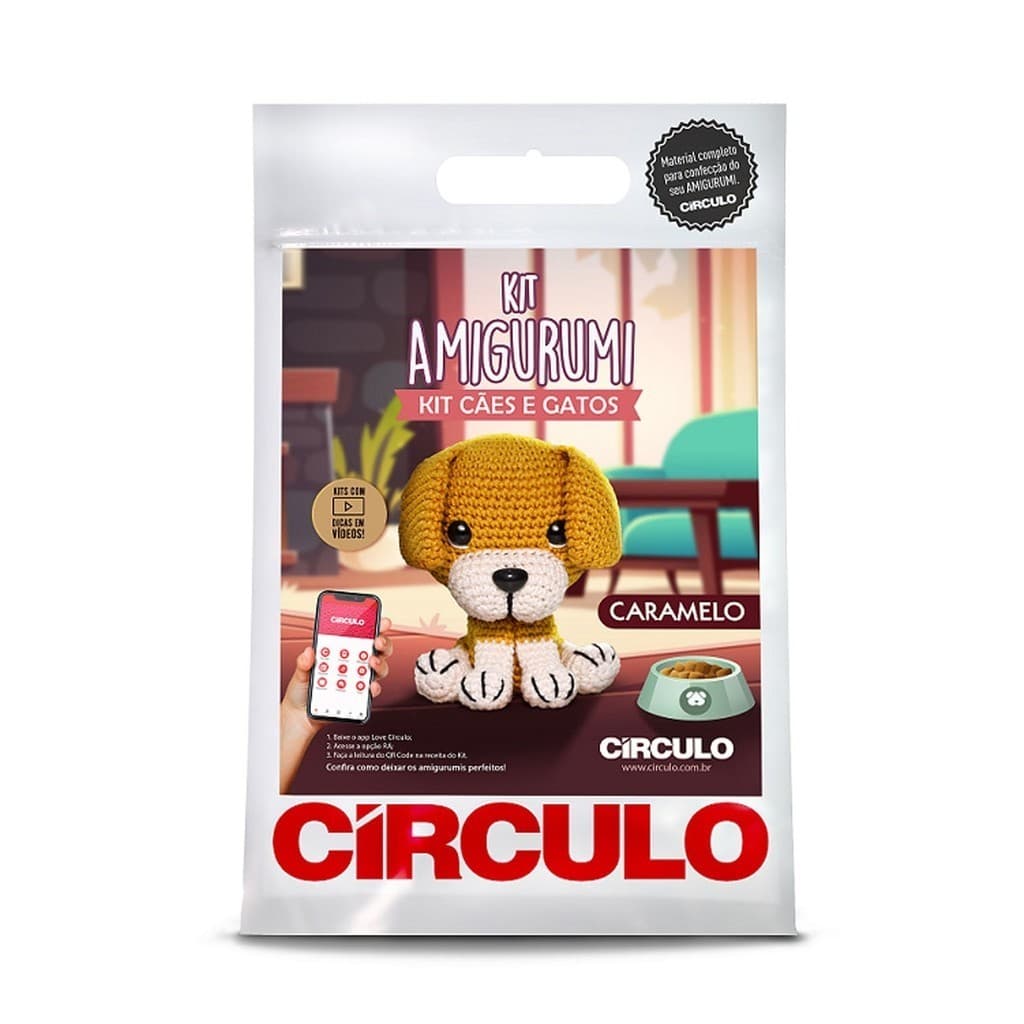Kit Amigurumi Coleção Cães E Gatos Caramelo Círculo Plástico Para Crochê Para Artesanato