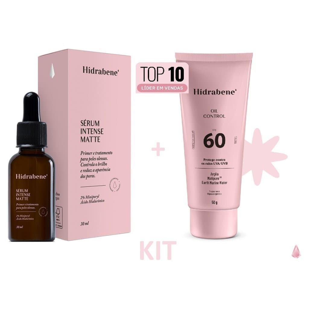 Kit Hidrabene Intense Matte 30ml + Protetor Solar Facial Oil Control FPS 60 - 50g