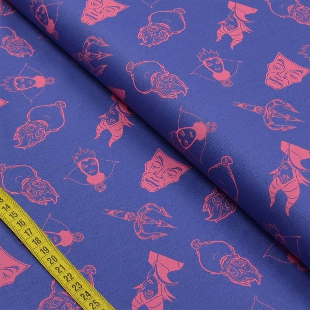 Tecido Estampado para Patchwork - Disney: Villains Composê (0,50X1,40)