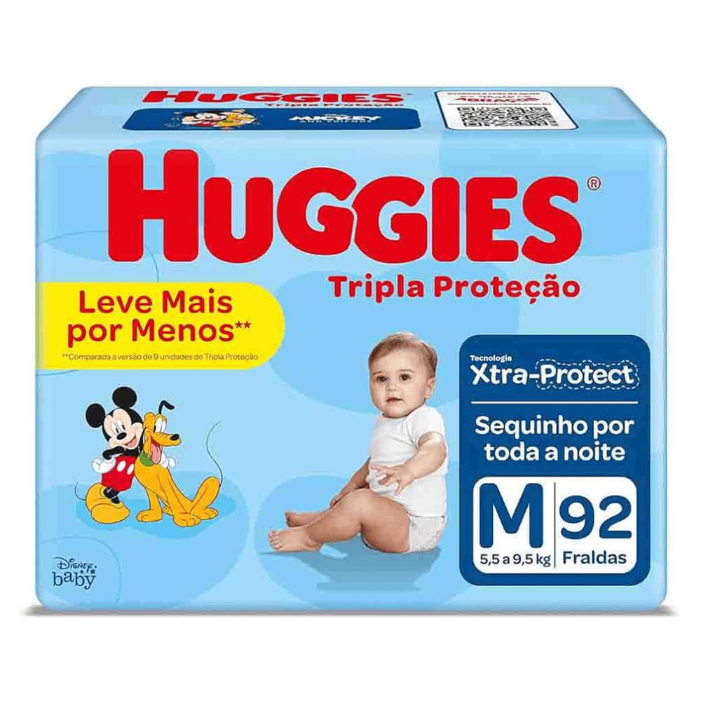 Fralda Huggies Tripla Proteção M 92 Unidades
