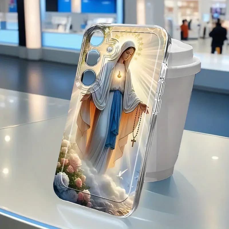 Capinha Capa transparente Anti-impacto Maria Desenho para Samsung A55 A35 A03 A04 A05 A05S A10 S24 Plus S25 Ultra