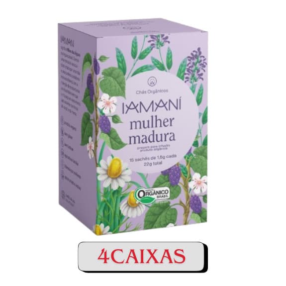 Chá Orgânico Mulher Madura 4 caixas 15 Sachê - Iamaní