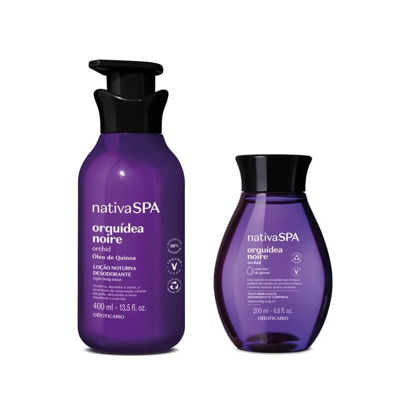 Combo Nativa Spa Orquidea Noire: Loção Corporal 400ml + óleo Hidratante Corporal 200ml