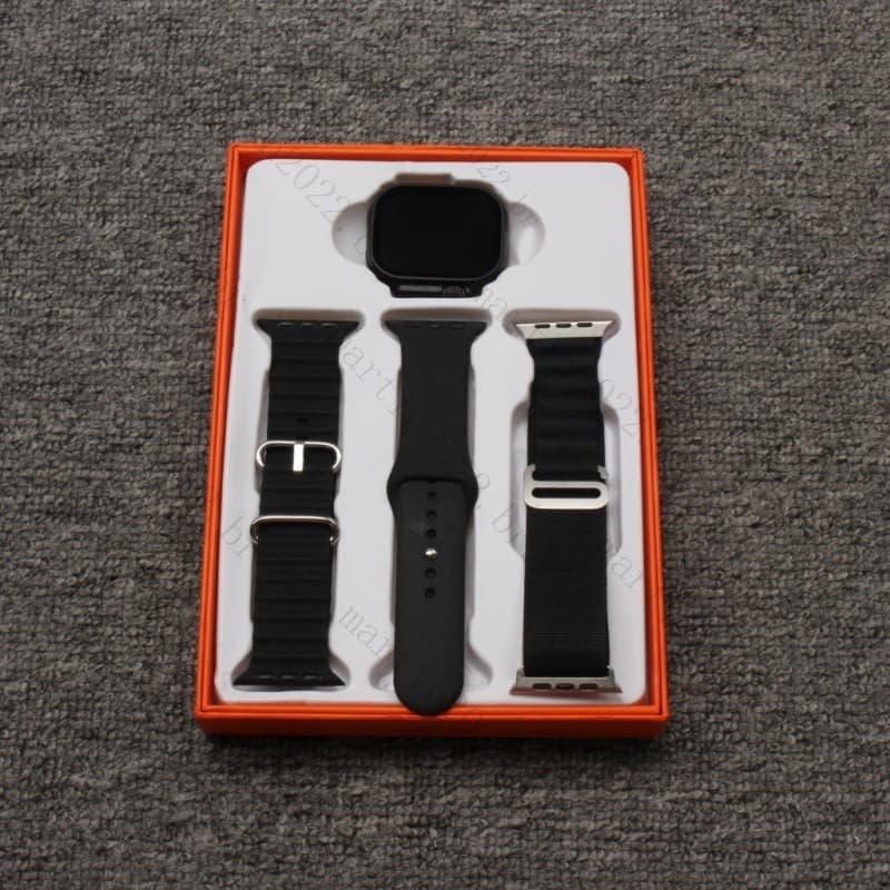 Kit Smartwatch S9 Ultra 3 com 1 Relógio dos homens Tela Bluetooth Talk Freqüência Cardíaca Sem Fio Conjunto de Relógio das Mulheres