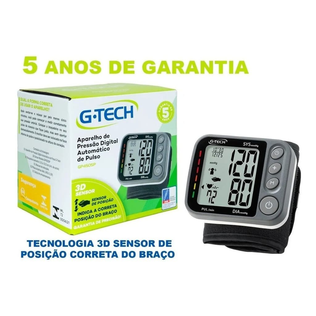 Aparelho Medidor De Pressão Arterial Digital G-tech Gp450sp