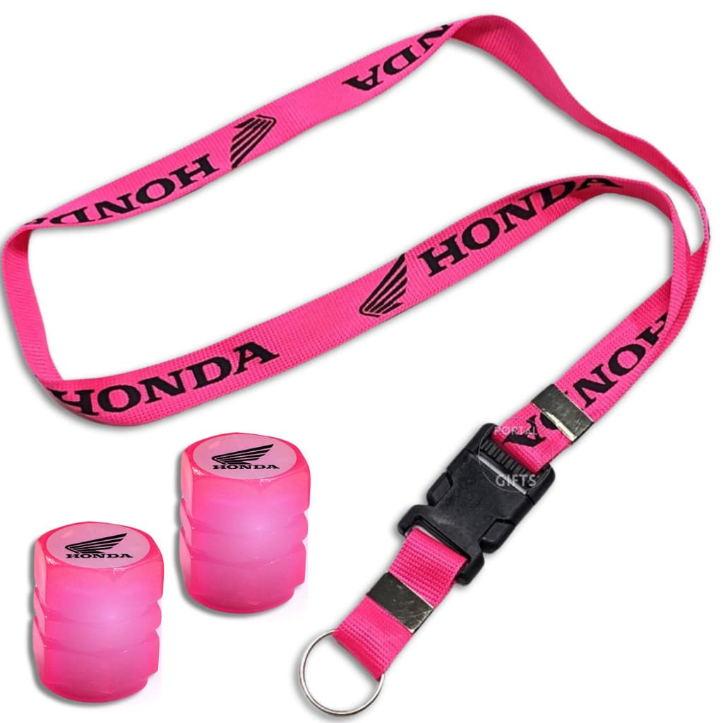 Kit Cordão Moto 2 Tampa Válvula Moto Bico Rosa Pink Acessorios Tuning