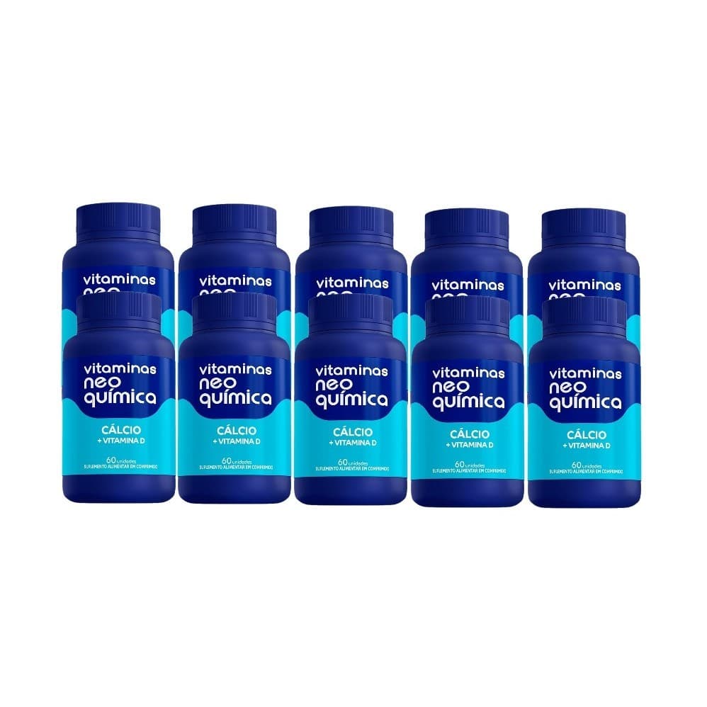 Kit 10x Vitamina Cálcio+Vitamina D 60 Comp - Neo Química