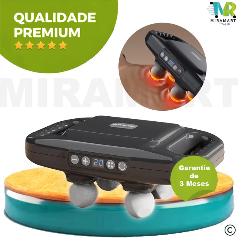 Massageador Gun 4 Cabeças Recarregavel Sem Fio Relaxamento Muscular Corporal Vibração Estresse